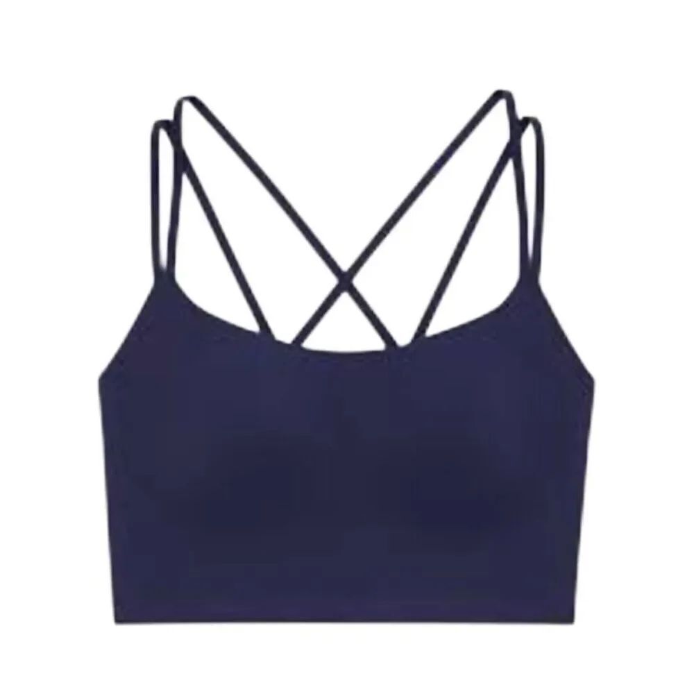 Old Navy Women's Eggplant Purple Poly /Spandex Strappy Fitness Sports Bra NEW NW
